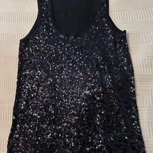 MICHAEL Michael Kors Black Sequin Tank Top